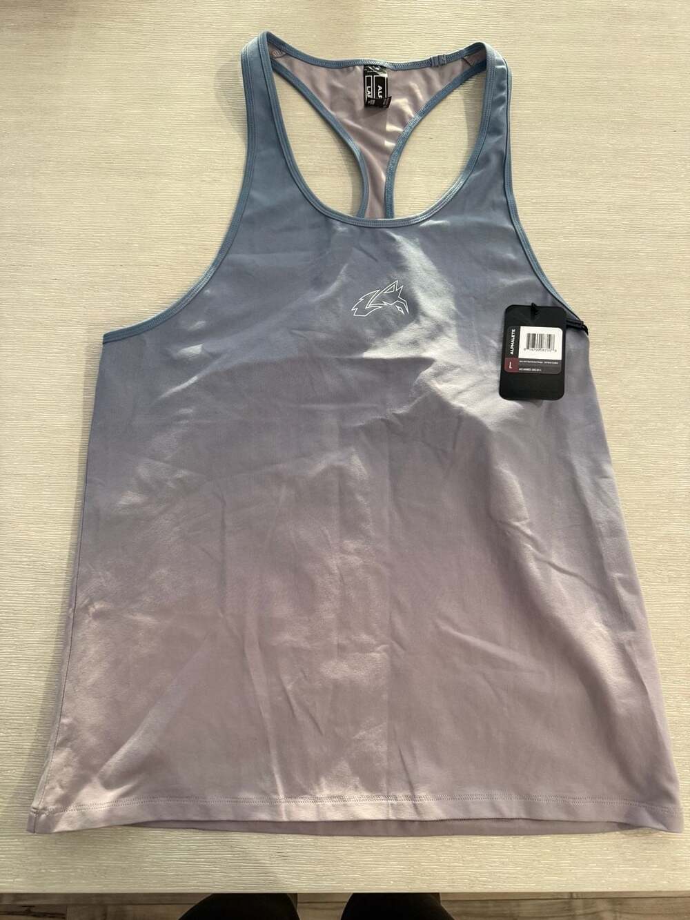 Alphalete Racerback Fitness Tank Top Blue Gradient Size Large New with Tags